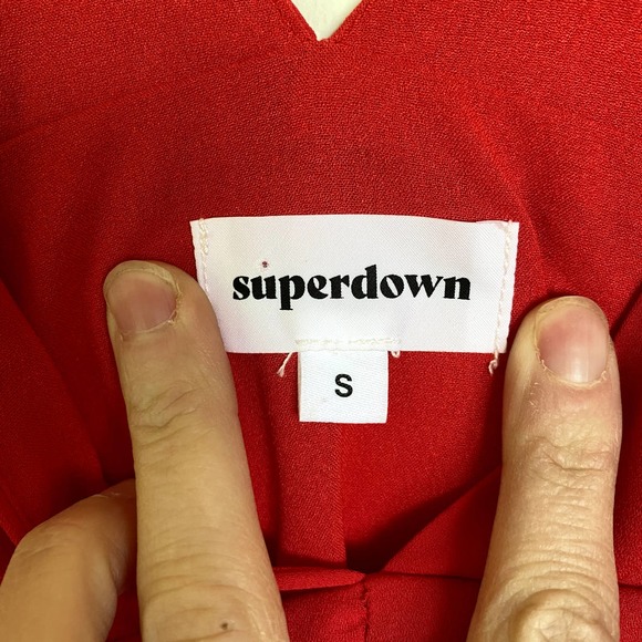 Revolve Superdown Carla Ruched Mini Dress Red Size Small - Picture 5 of 8